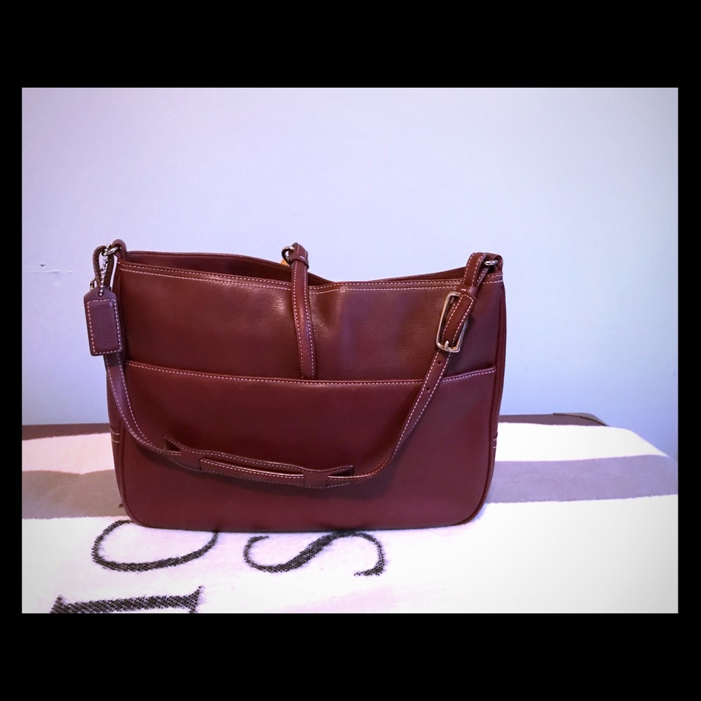 Coach Burgundy Leather Handbag